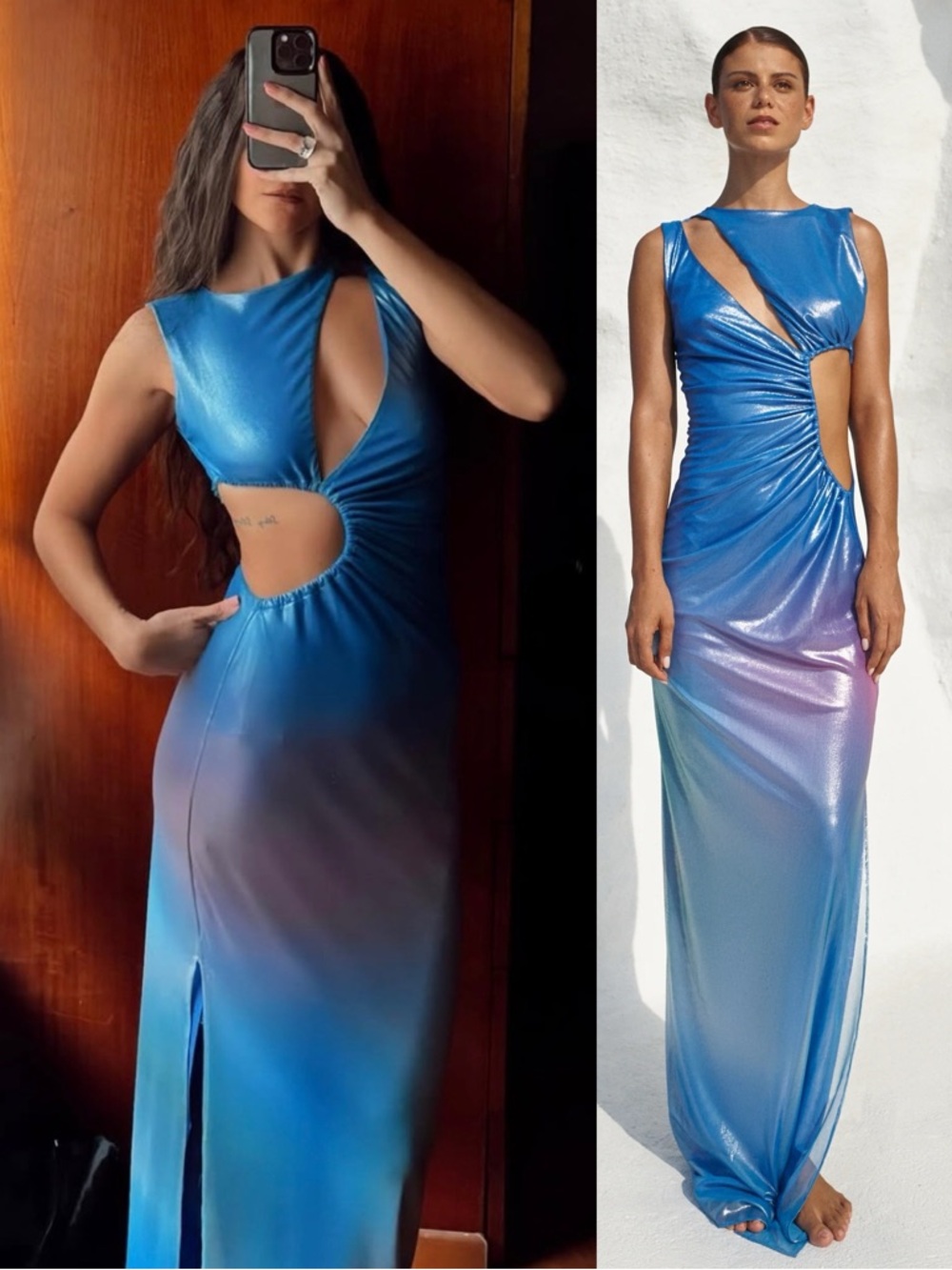 Baobab Vittoria Ruched Cutout Maxi Dress Colombia NEW with tags